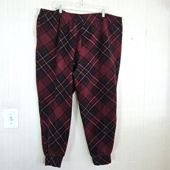 Cuddl Duds Fleecewear Stretch Petite Jogger Pants Plaid - Purple -2XP - EUC - Picture 3 of 8